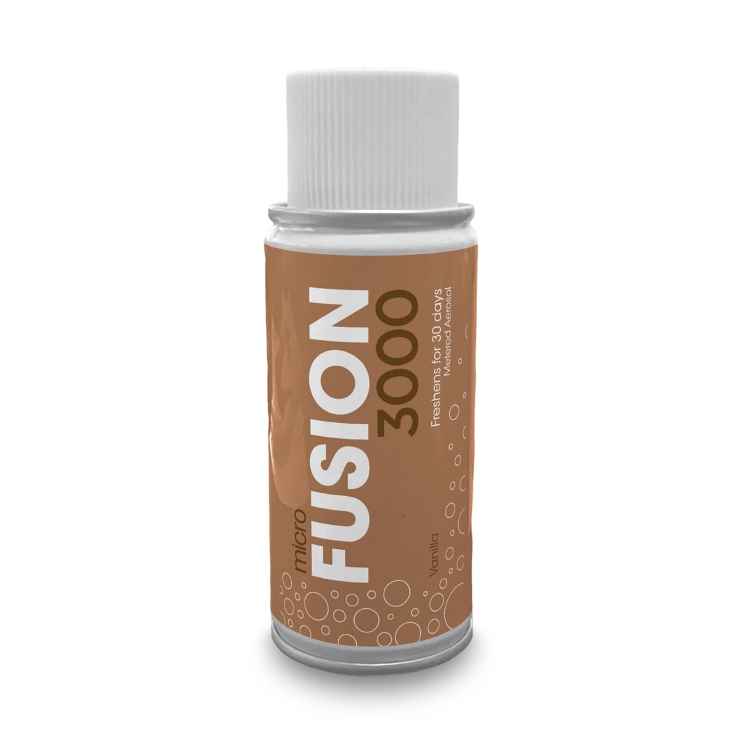 Manufacturer photo for MIC-F-000I024M-76: Micro Fusion 3000 aerosol refills Vanilla (24 Pack). This listing is for Fresh Products Fusion Metered Aerosol refills 30-day, 3.38 oz, Vanilla 24 / cs. The photograph illustrates the item; the listing title specifies the sale quantity. Manufacturer case packaging or pictured quantity may differ. Dispensers, batteries, and accessories are included only when stated in this listing.