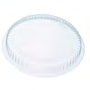 Generic reference image: unbranded clear round domed food-container lid only; not manufacturer-specific. Size, color, design and packaging may differ. See listed product details.