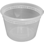 Generic reference image: unbranded clear plastic soup/deli container cup only, without lid; not manufacturer-specific. Size, color, design and packaging may differ. See listed product details.