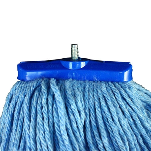 Reference image only: Hospeco Layflat Regular Blend Wet Mop Head 20 oz Blue Screw-Type / Cut End 12 / cs. It illustrates the same product type, not the exact listed model. Size, color, materials, construction and pack quantity may differ. Listed specifications apply; pictured accessories are included only if stated in this listing.