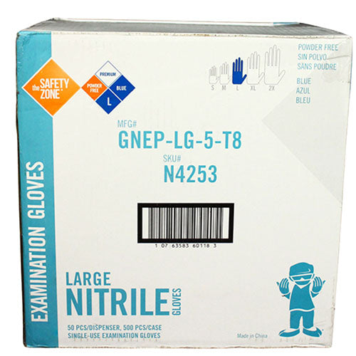 Reference image only: Hospeco Fentanyl Tested 12 Medical Grade Gloves, Blue, Large 10 / 50. It illustrates the same product type, not the exact listed model. Size, color, materials, construction and pack quantity may differ. Listed specifications apply; pictured accessories are included only if stated in this listing.
