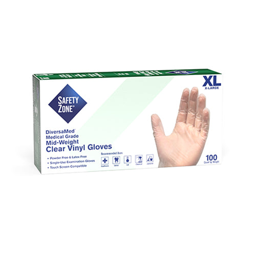 Manufacturer photo reference for GVEP-XL-1C. This listing is for Hospeco Powder Free Clear Vinyl Gloves X-Large 10 / 100 cs. The listing title specifies the item size and sale quantity; manufacturer packaging or pictured quantity may differ. Accessories or contents shown are not included unless stated in this listing.