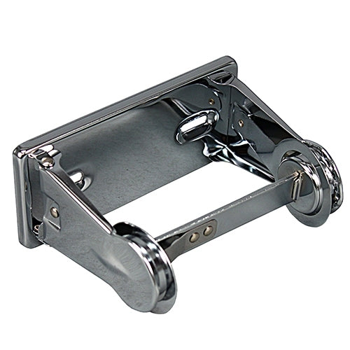 Same-family manufacturer photo reference: Impact® Single Roll Toilet Tissue Dispenser, Chrome, 12/cs (source item 2500IP). The photo may show a different size or pack quantity. This listing is for Hospeco Classic Single Roll Tissue Holder 2 3/4" x 6" 1/8 Chrome 1 / ea. Accessories or contents shown are not included unless stated in this listing.