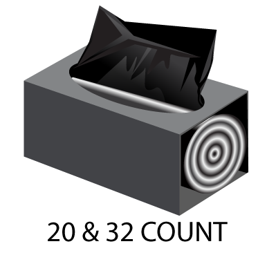 Reference image: Napco Contractor Tuff bag carton illustration. The illustrated 20/32-count format is a reference; follow this listing for count. Size, color, material, gauge, packaging and pack quantity may differ. The title and listed specifications describe the item offered.