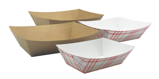 Reference image: Nova paper food tray family, kraft and red plaid. Image shows multiple tray sizes/colors; only the item in this listing is offered. Size, pack quantity, color and packaging may differ. The title and listed specifications describe the item offered.