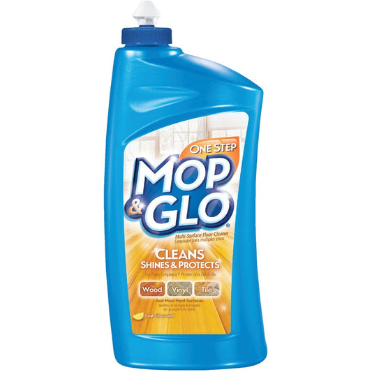 Reference image: Mop & Glo multi-surface floor cleaner and shine, 32 oz bottle. Size, scent, formula, packaging and case quantity may differ. The title and listed specifications describe the item offered; follow its label for use and safety.