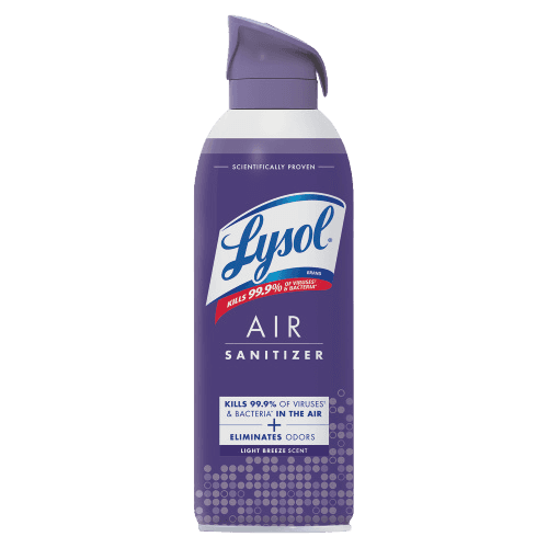 Reference image: Lysol Air Sanitizer Light Breeze. Size, scent, formula, packaging and case quantity may differ. The title and listed specifications describe the item offered; follow its label for use and safety.
