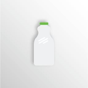 Original Apex Plastics manufacturer illustration of its clear PET juice-bottle family with green cap; this is an illustration, not a photograph. The pictured bottle is unprinted. Supplied capacity, custom printing and pack quantity are those in this listing.