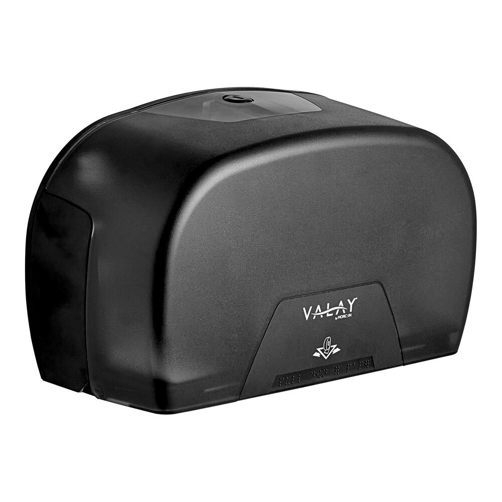 Morcon Valay Plastic Dispenser Transparent Black 1 / ea — Representative Morcon product-family photo. Pictured model, dimensions, color, sheet format, packaging and quantity may differ; refer to this listing for supplied specifications. M1005 bathroom tissue dispenser is pictured as a type reference; compatibility and capacity follow the listed model.