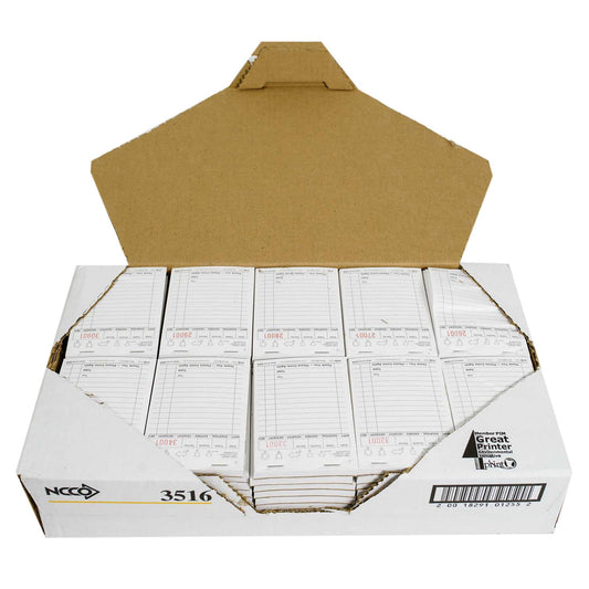 National Checking Single Copy Paper Guest Check 3.5" x 5.13" White 100 / 100 cs — manufacturer photo