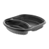 Novolex - Pactiv 31oz Large 2 Comp MFPP Black Tray Meal Master , 9.4" x 8" x 1.5" 252 / cs