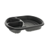 Novolex - Pactiv 30oz Large 3 Comp MFPP Black Tray Meal Master , 9.4" x 8" 252 / cs