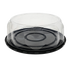 Novolex - Pactiv Tall Swirl Cake Dome & Base Clear / Black 3.5" Tall x 8" Diam. 100 / cs