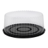 Novolex - Pactiv 9" Black Cake Base w/4" Fluted Dome Fits 8" Cake 100 / cs