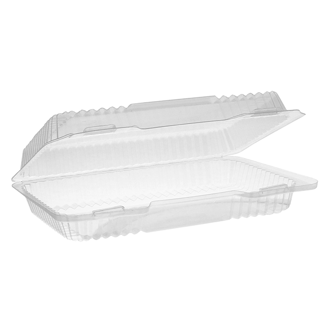 Novolex - Pactiv 9.25X6.25X2 Clear 1 cpmt. 22oz Hinged Lid Container 200 / cs; official manufacturer photograph for YCI820300000