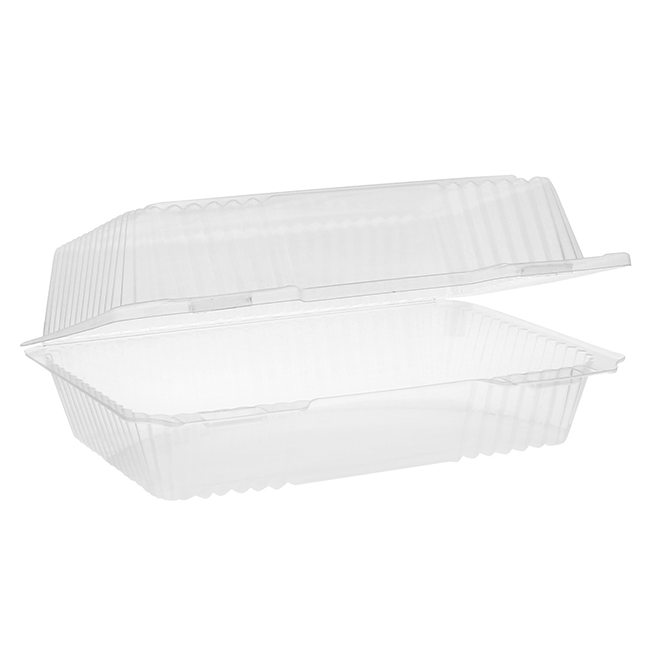 Novolex - Pactiv 36oz Clear Hinged Lid Container 9-1/4x6-1/4x3-1/4 200 / cs; official manufacturer photograph for YCI820400000