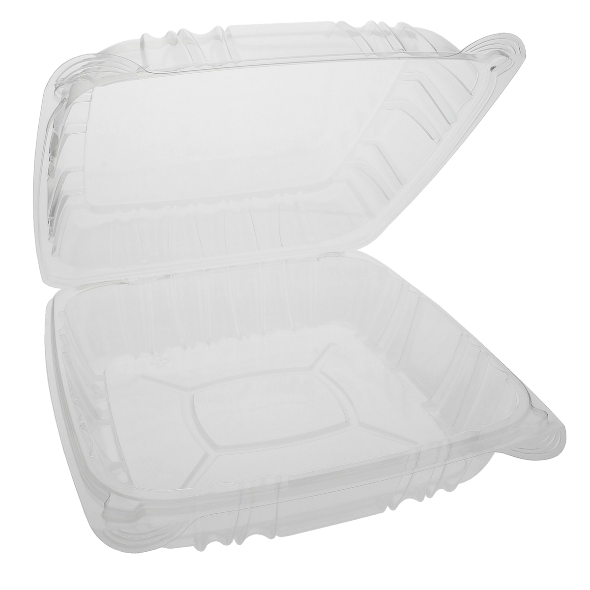 Novolex - Pactiv 9" Square Clear Hinged Lid Contnr  200 / cs; official manufacturer photograph for YCI821100000