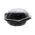 Novolex - Pactiv Hexware 6" Hinged lid Container Black Base Clear Lid 120 / cs