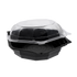 Novolex - Pactiv 7" Hexware Black Base 3" Deep w/Clear Hinged Lid 120 / cs