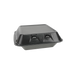 Novolex - Pactiv 8x8.5x3 1 Compartment Foam Hinged Container Black 150 / cs