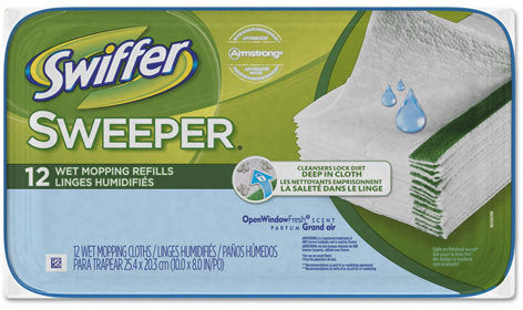 P&G Professional Swiffer Wet Refill Cloths 24 Count, Gain Scent 6 / cs; Representative Swiffer Wet Refill Cloths product photo. Size, scent, packaging and pack quantity shown may differ; this listing's specifications apply.