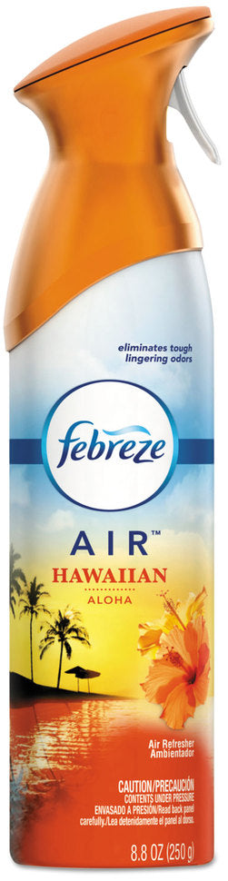 P&G Professional Febreze AIR Freshener 8.8 oz., Hawaiian Aloha 6 / cs; Representative Febreze AIR Freshener product photo. Size, scent, packaging and pack quantity shown may differ; this listing's specifications apply.