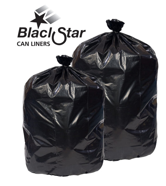 Pitt Plastics 38x57 Black LLDPE 1.1 Mil Perforated Coreless Roll Can Liners 10 / 10 cs — Representative Pitt Plastics can-liner photo for product-type reference. The pictured size, thickness, color, packaging and quantity may differ; refer to this listing for the supplied specifications. Receptacles and contents shown are not included.