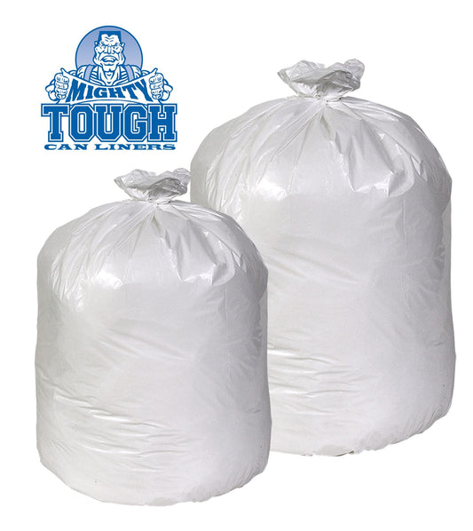 Pitt Plastics 40" x 56" LLDPE Can Liner White , 1.1 Mil , Star Seal 10 / 10 cs — Representative Pitt Plastics can-liner photo for product-type reference. The pictured size, thickness, color, packaging and quantity may differ; refer to this listing for the supplied specifications. Receptacles and contents shown are not included.