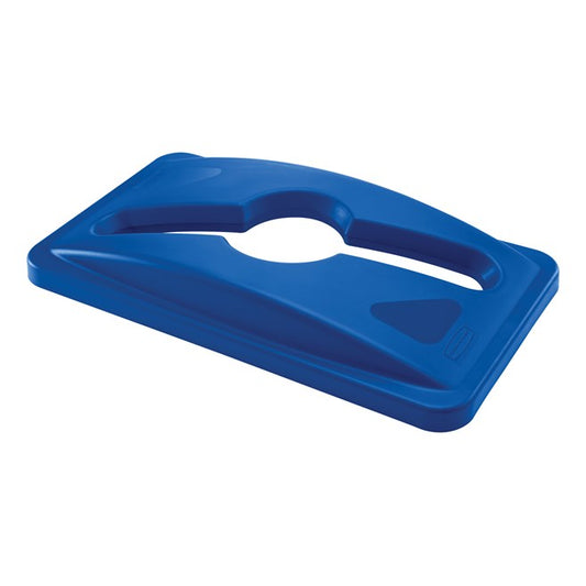 Rubbermaid Slim Jim Mixed Recycling Lid Blue, Single Stream 1 / ea | Official manufacturer photograph