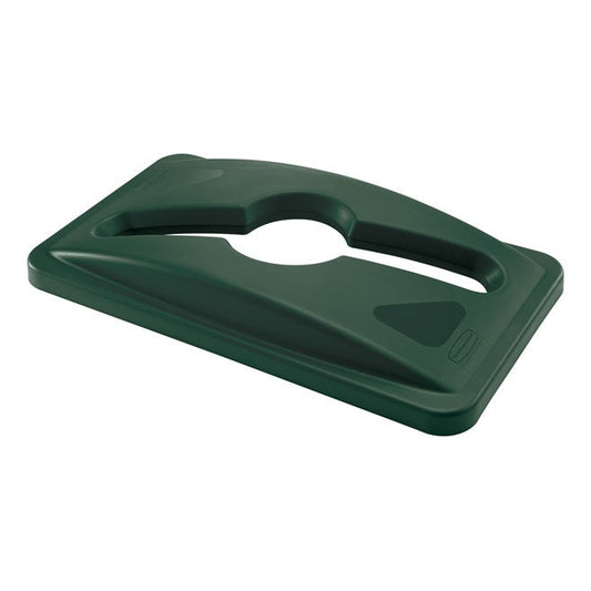 Rubbermaid Slim Jim Mixed Recycling Lid Green, Single Stream 1 / ea | Official manufacturer photograph