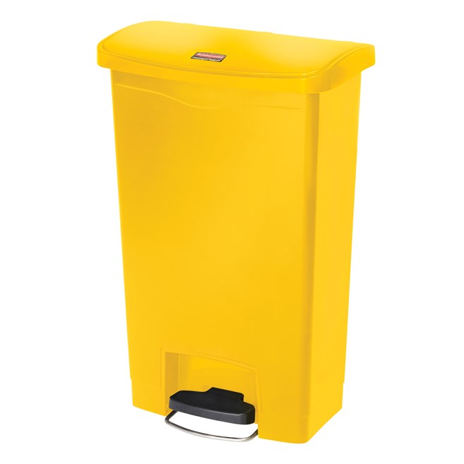 Rubbermaid Streamline Step On Resin Container Front Step, Yellow, 13 Gallon 1 / cs | Official manufacturer photograph