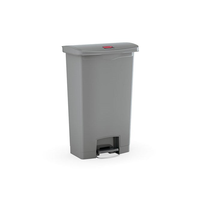 Rubbermaid Slim Jim Step-On Resin Container Gray, 24 Gallon, Front Step 1 / cs | Official manufacturer photograph