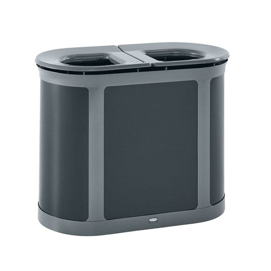 Rubbermaid Enhance Pill Dual Stream 2x23 Gal Pearl Gray Garbage Can 1 / ea | Official manufacturer photograph