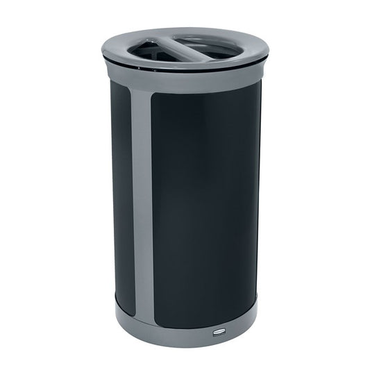 Rubbermaid Enhance Round Dual Stream Garb. Can 33 Gal Pearl / Umbra Gray 1 / ea | Official manufacturer photograph