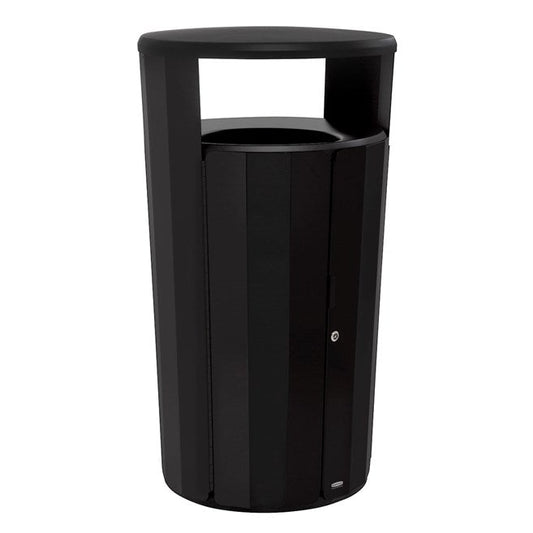 Rubbermaid Resist Round Garbage Can 33 Gal Textured Black / Black Gloss 1 / ea | Official manufacturer photograph