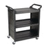 Rubbermaid Service Cart w/ 3" Swivel Casters Black w/ End Panels 1 / cs
