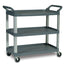 Rubbermaid Xtra 3 Shelf Utility Cart Gray, Open-Sided 1 / cs