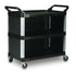 Rubbermaid Xtra 3 Shelf Utility Cart Black, 3 Side Enclosed End Panels 1 / cs