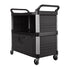 Rubbermaid Service Cart w/ Lockable Doors Enclosed On 3 Sides Black 300 Cap. 1 / cs