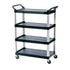 Rubbermaid 4 Shelf Service Cart Black 1 / cs