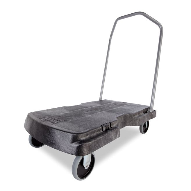 TRIPLE TROLLEY WITH USER FRIENDLY HANDLE, STANDARD DUTY WITH 5 IN CASTERS, BLACK | Official exact-model photograph; listing pack quantity remains as stated.