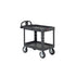 Rubbermaid Heavy Duty Ergo Handle Utility Cart Black, Medium, Lipped Shelf 1 / cs