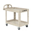 Rubbermaid Heavy-Duty Ergo Handle Utility Cart Beige, Medium, 2 Lipped-Shelf 1 / cs