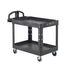 Rubbermaid Heavy-Duty Ergo Handle Utility Cart Black Medium 2 Lipped-Shelf 1 / cs