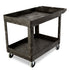 Rubbermaid Heavy-Duty Flat Handle Utility Cart Black, Medium, 2 Lipped-Shelf 1 / cs