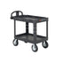 Rubbermaid Heavy Duty Ergo Handle Utility Cart Black, Large, Lipped Shelf 1 / cs
