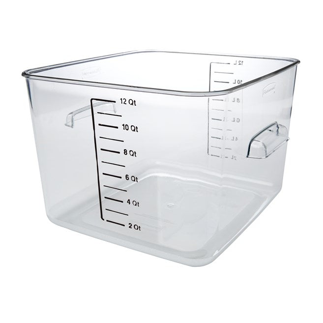 Rubbermaid Space Saving Food Storage Container Clear, 12 Quart / 11.4 Liter Square 6 / cs | Official manufacturer photograph