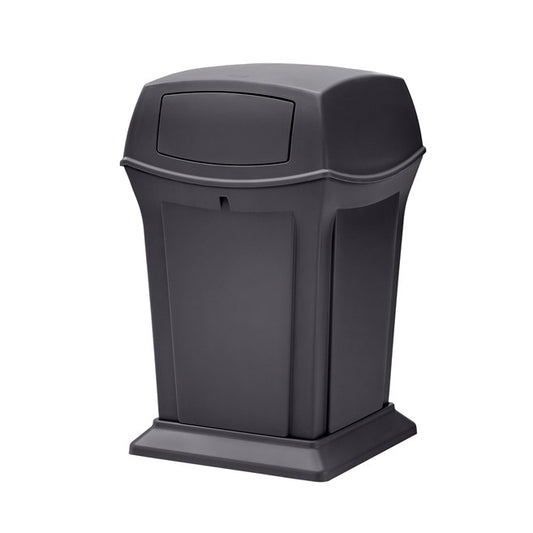 RANGER® TRASH CAN WITH 2-DOOR LID, 45 GAL, CHARCOAL | Official exact-model photograph; listing pack quantity remains as stated.