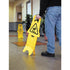 Rubbermaid Multi-Lingual "Caution" Stable Safety Sign, Yellow, 2 Sided 26" 1 each