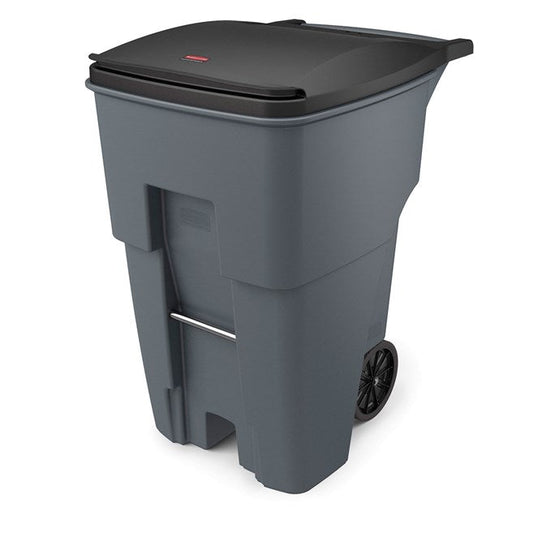 Rubbermaid Brute Rollout Waste Container Gray, 95 Gallon / 360 Liter, w/ Lid 1 / cs | Official manufacturer photograph